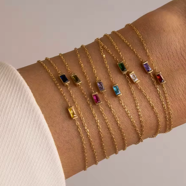 Herzlinie Geburtssteinarmband