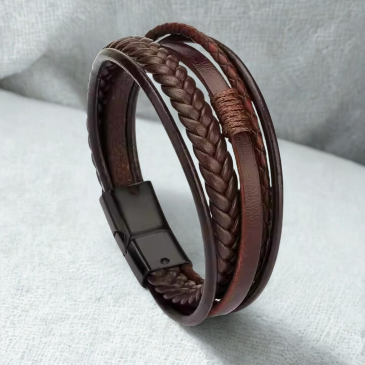 Rustikales Geflochtenes Lederarmband für Herren