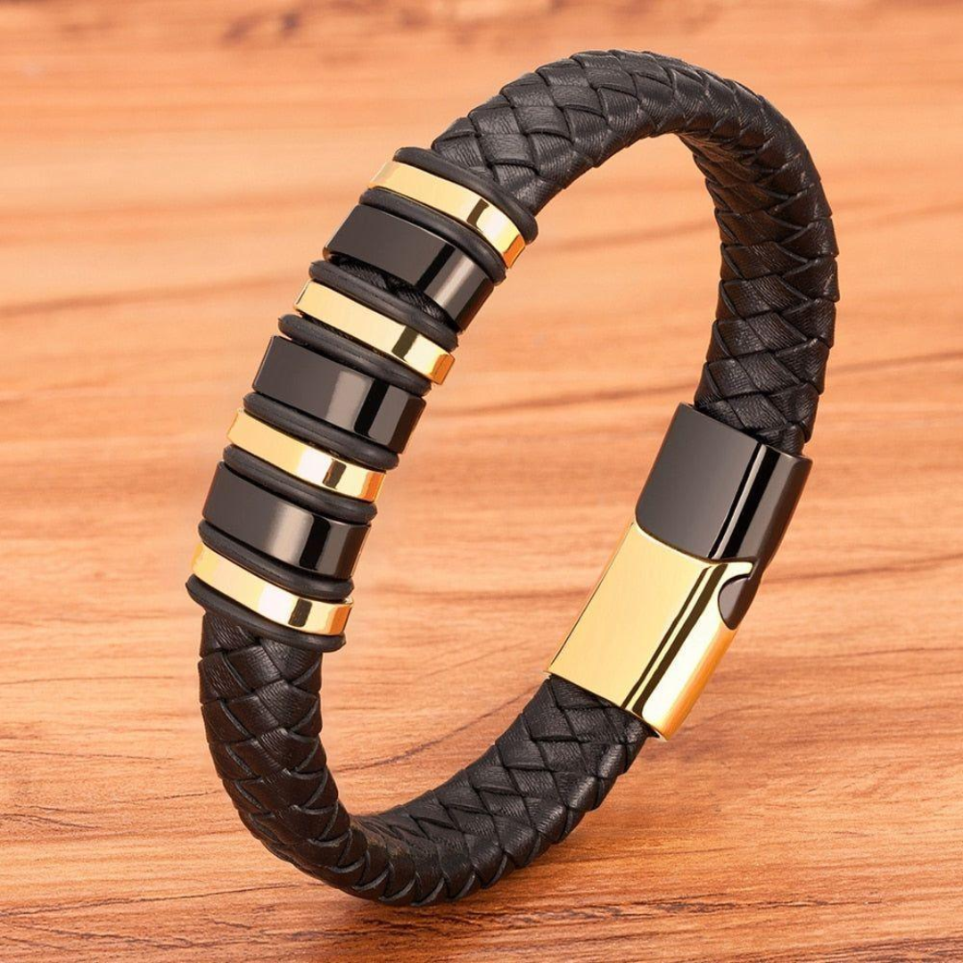 Regal Geflochtenes Lederarmband für Männer